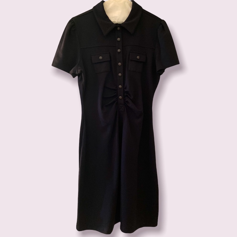 Black Minimalist Short Sleeve Dress Size 14